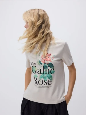 Reserved - T-shirt z nadrukiem - beżowy