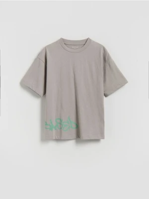 Reserved - T-shirt z nadrukiem - beżowy