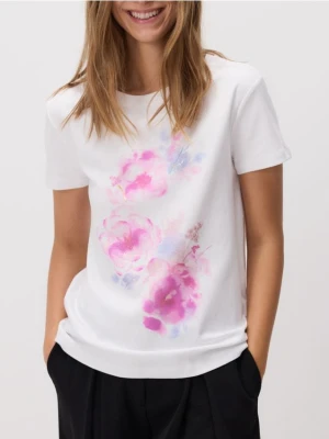 Zdjęcie produktu Reserved - T-shirt z nadrukiem - biały