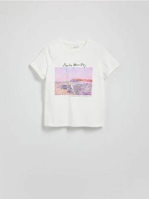Reserved - T-shirt z nadrukiem - biały