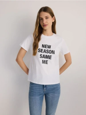 Zdjęcie produktu Reserved - T-shirt z nadrukiem - biały