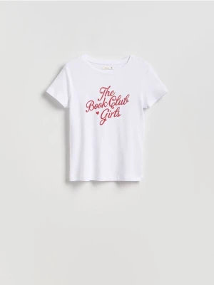Reserved - T-shirt z nadrukiem - biały