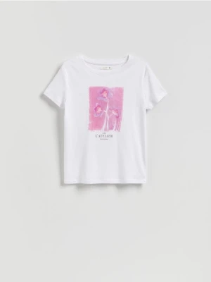 Reserved - T-shirt z nadrukiem - biały