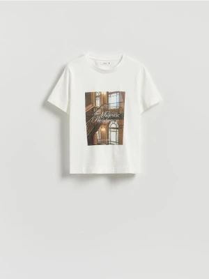 Reserved - T-shirt z nadrukiem - biały