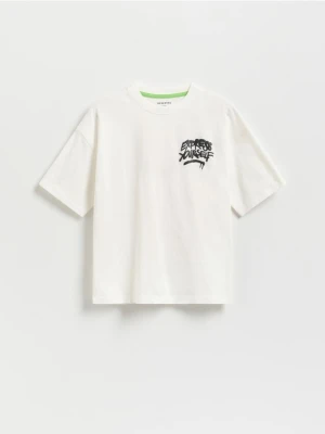 Reserved - T-shirt z nadrukiem - biały