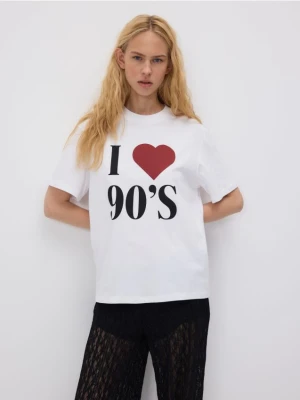 Reserved - T-shirt z nadrukiem - biały