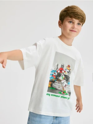 Reserved - T-shirt z nadrukiem - biały