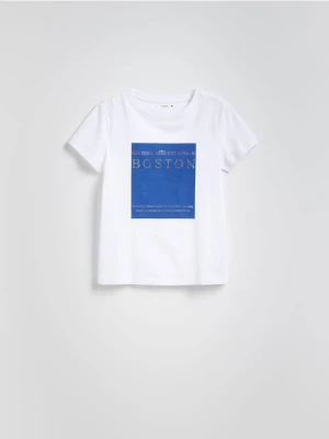 Reserved - T-shirt z nadrukiem - biały