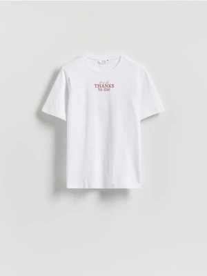 Reserved - T-shirt z nadrukiem - biały