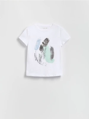 Reserved - T-shirt z nadrukiem - biały