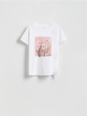 Reserved - T-shirt z nadrukiem - biały