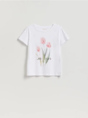 Reserved - T-shirt z nadrukiem - biały