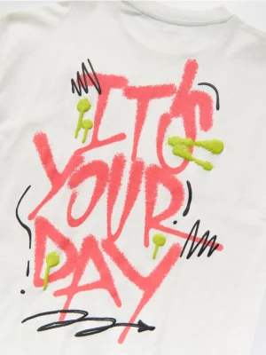 Reserved - T-shirt z nadrukiem - biały