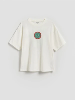 Reserved - T-shirt z nadrukiem - biały