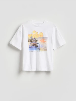 Reserved - T-shirt z nadrukiem - biały
