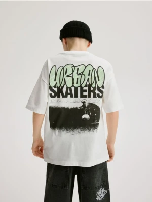 Reserved - T-shirt z nadrukiem - biały