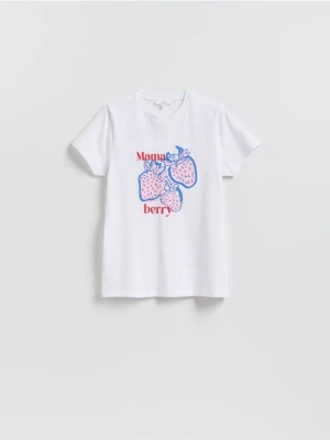 Reserved - T-shirt z nadrukiem - biały