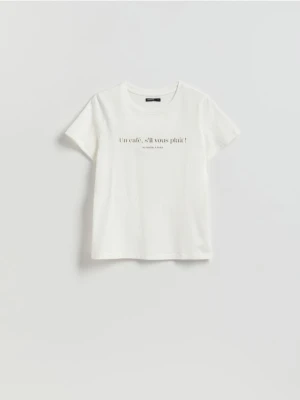 Reserved - T-shirt z nadrukiem - biały