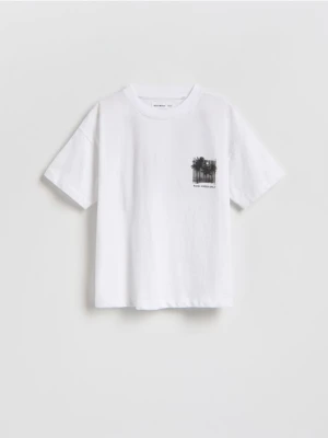 Reserved - T-shirt z nadrukiem - biały