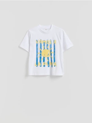 Reserved - T-shirt z nadrukiem - biały
