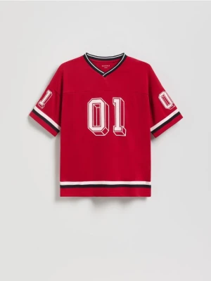 Reserved - T-shirt z nadrukiem - bordowy