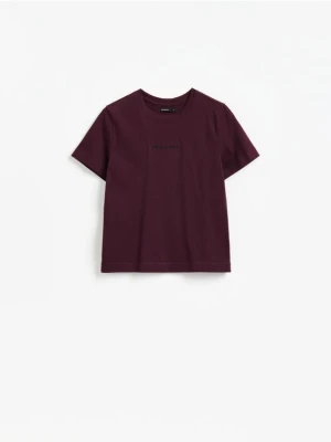 Reserved - T-shirt z nadrukiem - bordowy