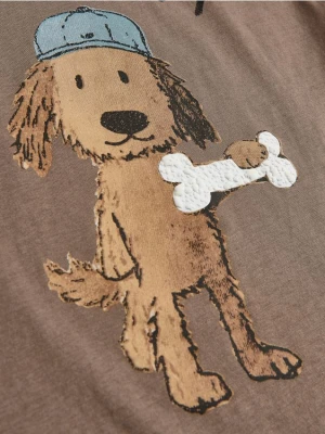 Reserved - T-shirt z nadrukiem - brązowy