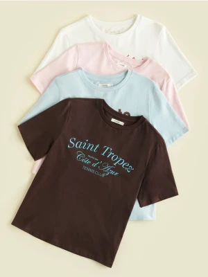 Reserved - T-shirt z nadrukiem - ciemnobrązowy