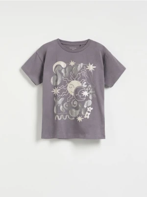 Reserved - T-shirt z nadrukiem - ciemnoszary