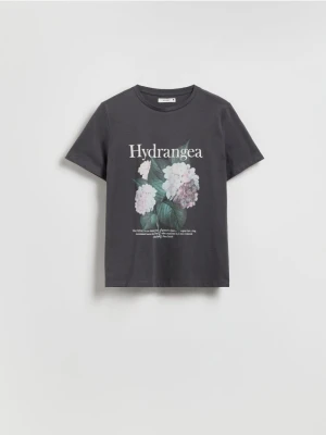 Zdjęcie produktu Reserved - T-shirt z nadrukiem - ciemnoszary