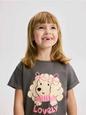 Reserved - T-shirt z nadrukiem - ciemnoszary