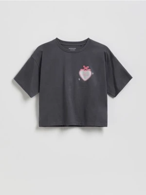 Reserved - T-shirt z nadrukiem - ciemnoszary