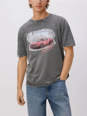Reserved - T-shirt z nadrukiem - ciemnoszary