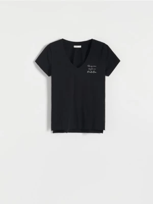 Reserved - T-shirt z nadrukiem - czarny