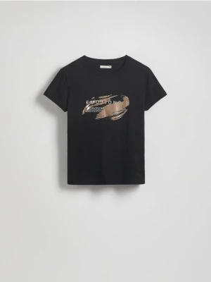 Reserved - T-shirt z nadrukiem - czarny