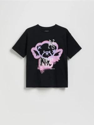 Reserved - T-shirt z nadrukiem - czarny