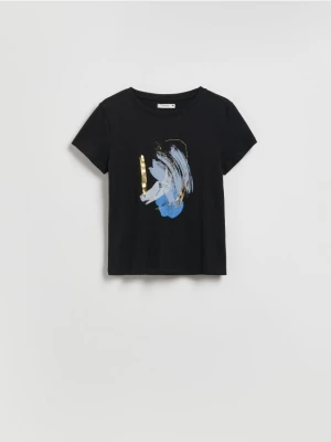 Reserved - T-shirt z nadrukiem - czarny