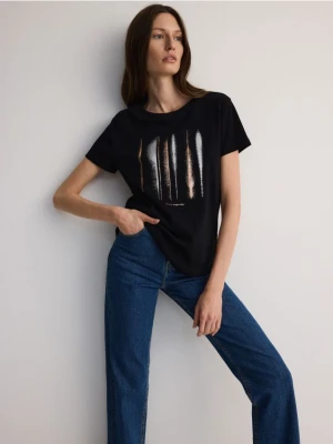 Zdjęcie produktu Reserved - T-shirt z nadrukiem - czarny