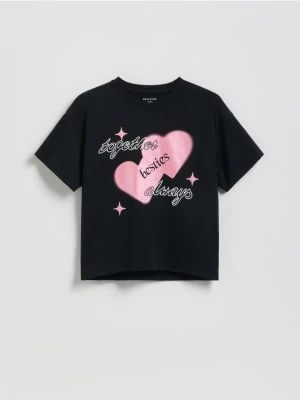 Reserved - T-shirt z nadrukiem - czarny