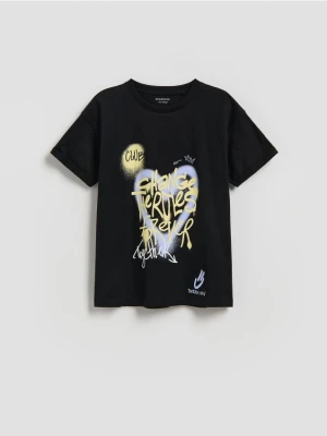 Reserved - T-shirt z nadrukiem - czarny