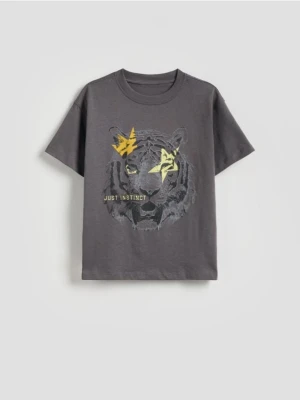 Reserved - T-shirt z nadrukiem - czarny