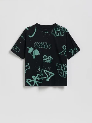 Reserved - T-shirt z nadrukiem - czarny