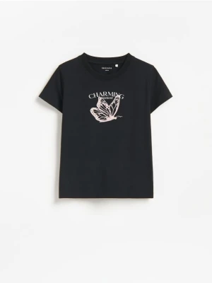 Reserved - T-shirt z nadrukiem - czarny