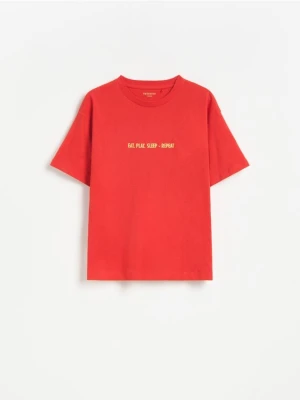 Reserved - T-shirt z nadrukiem - czerwony