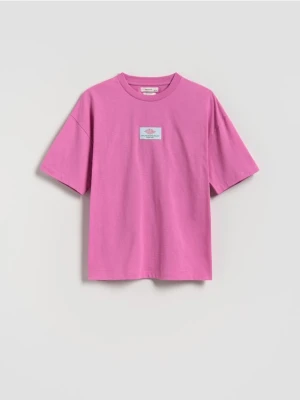 Reserved - T-shirt z nadrukiem - fioletowy