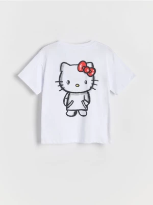 Reserved - T-shirt z nadrukiem Hello Kitty - biały