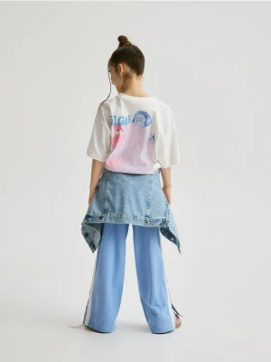 Zdjęcie produktu Reserved - T-shirt z nadrukiem Inside Out - złamana biel