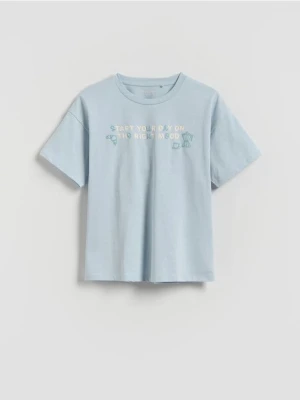 Zdjęcie produktu Reserved - T-shirt z nadrukiem - jasnoniebieski