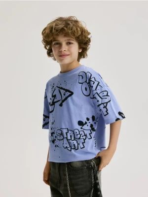 Reserved - T-shirt z nadrukiem - jasnoniebieski