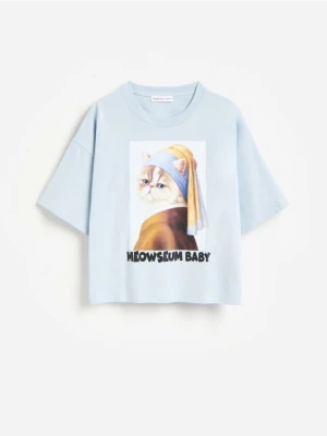 Reserved - T-shirt z nadrukiem - jasnoniebieski